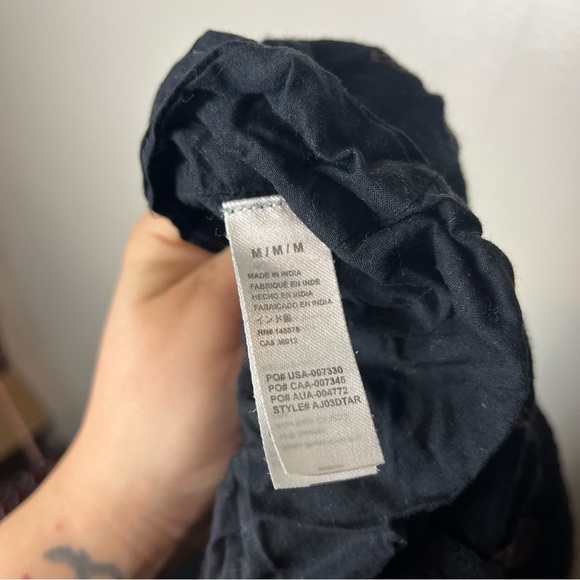 AMUSE Society Boho Romper Black Size Medium Viscose Geometric Pattern - Picture 4 of 6